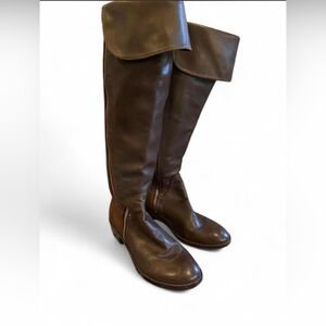 Michael Kors Brown Leather Knee-High Heeled Boots